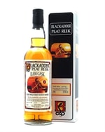 Blackadder Raw Cask Peat Reek flaske med håndskrevet etiket